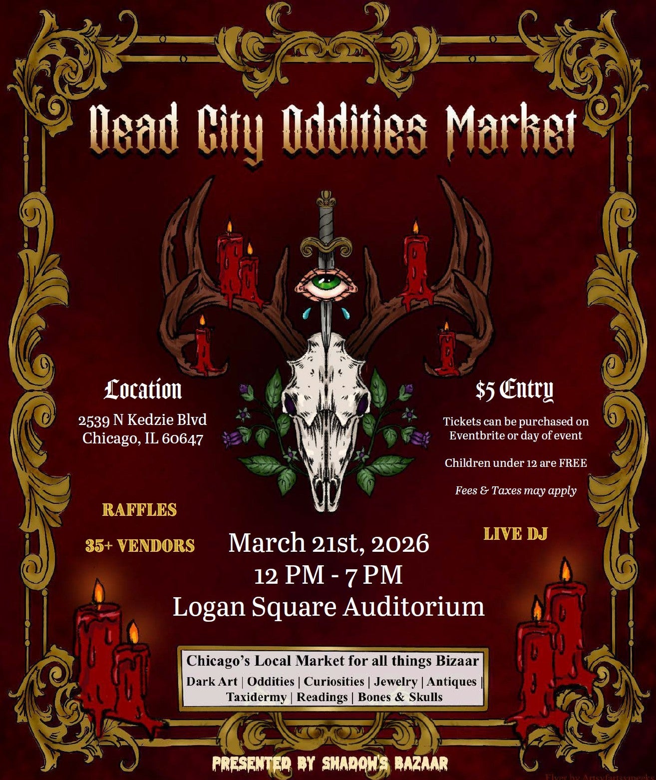 March 2026 Occult Events in Chicago: Meet Leafless Ashes at Dead City Oddities Market