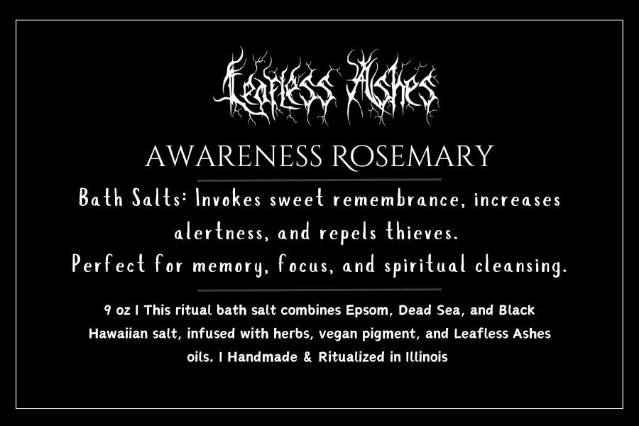 Awareness Rosemary - Bath Salt for memory, focus & spiritual cleansing