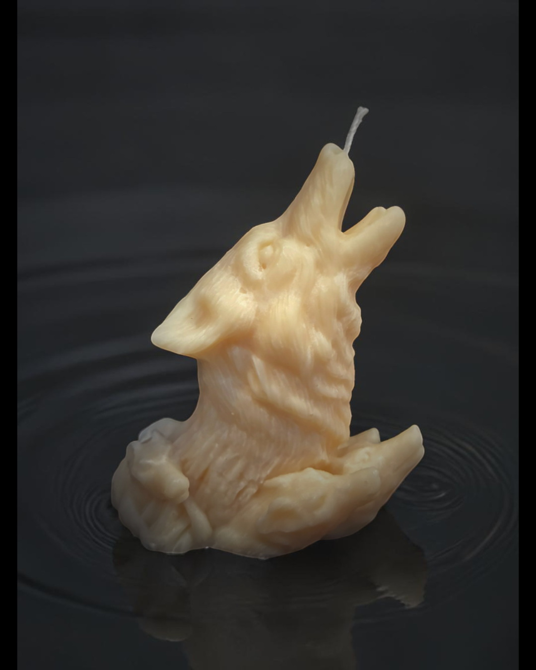 Howling Wolf Pillar Candle (Unscented)