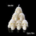 Gothic Skull Pyramid Decorative Wax Candle - Eerie Gothic Wax Candle with Skull Tower Design (Unscented)