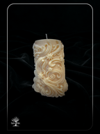 Celestial Decorative Column Candle - Spiral Star Design Handmade Wax Pillar Candle (Unscented)