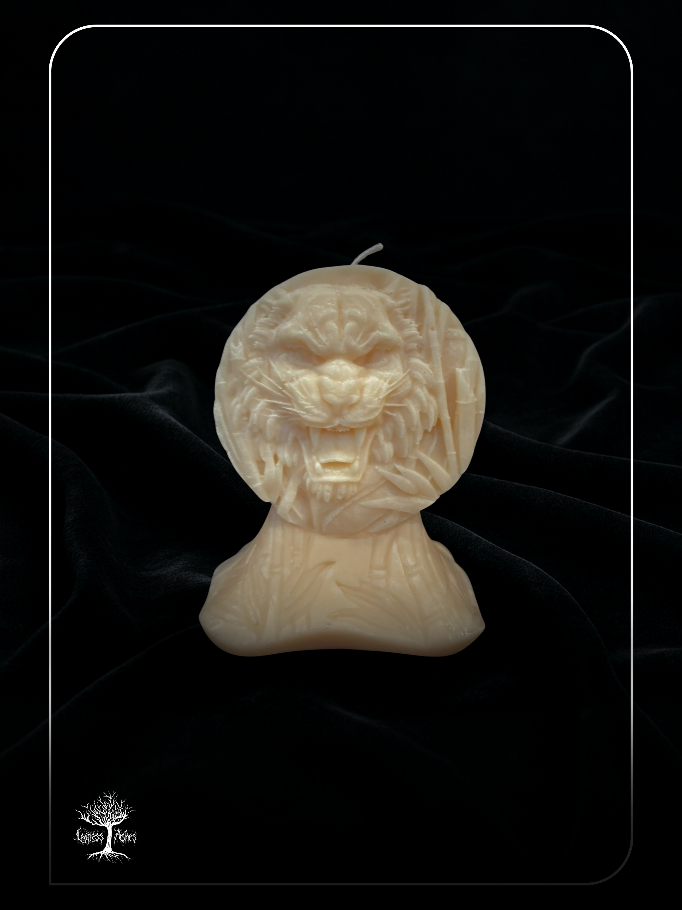 Tiger Head Decorative Handmade Pillar Candle for Altars and Home Decor (Unscented)