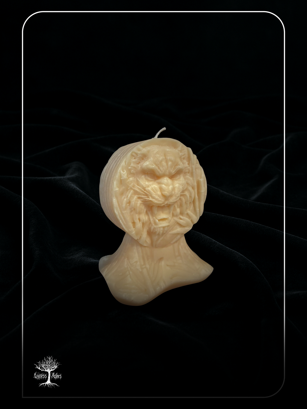 Tiger Head Decorative Handmade Pillar Candle for Altars and Home Decor (Unscented)