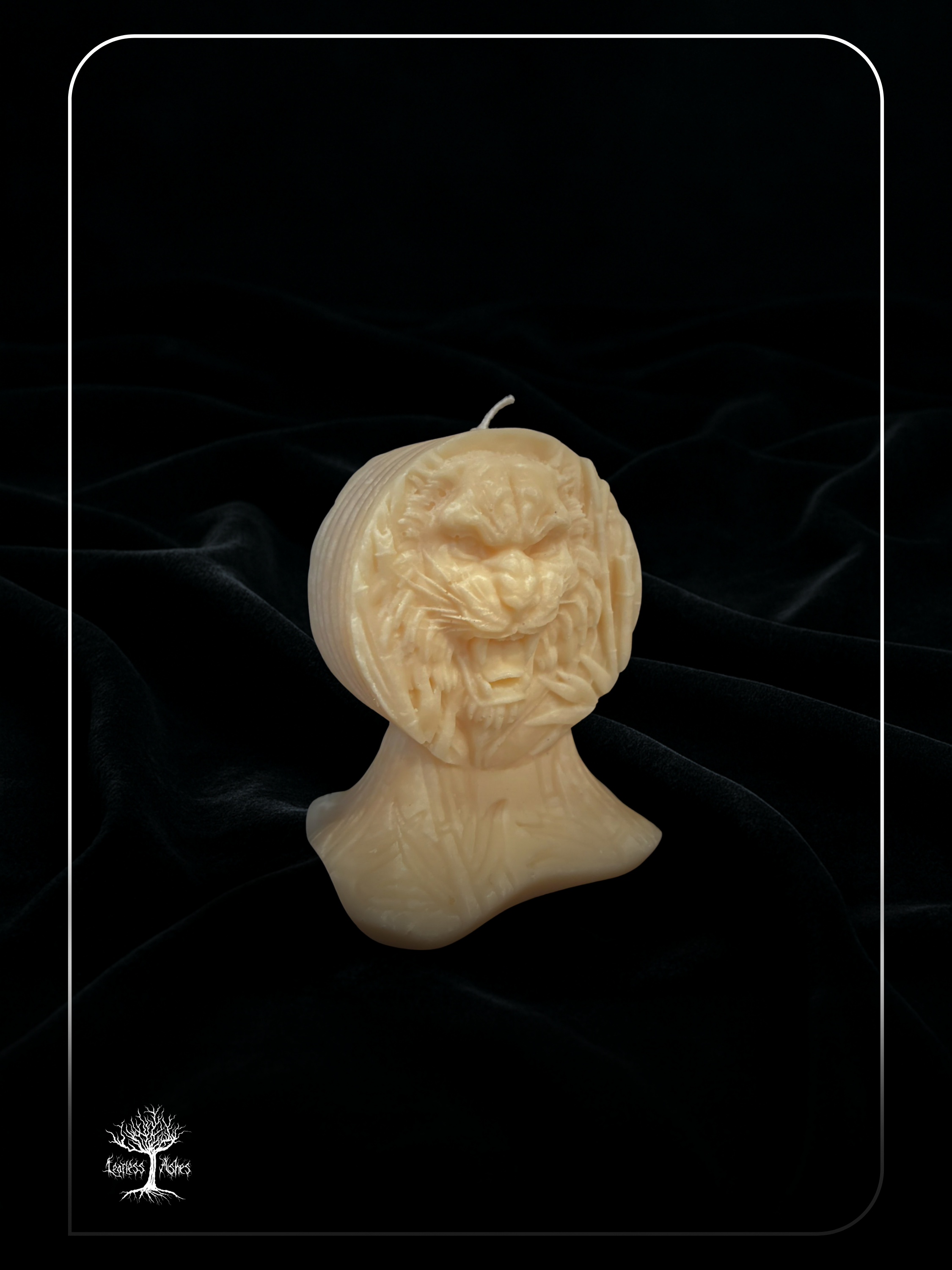 Tiger Head Decorative Handmade Pillar Candle for Altars and Home Decor (Unscented)