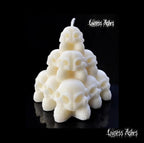 Gothic Skull Pyramid Decorative Wax Candle - Eerie Gothic Wax Candle with Skull Tower Design (Unscented)