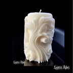 Fantasy Inspired Decorative Candle with Swirl and Star Design (Unscented)