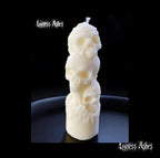 Dark Home Decor Triple Skull Statement Candle (Unscented)