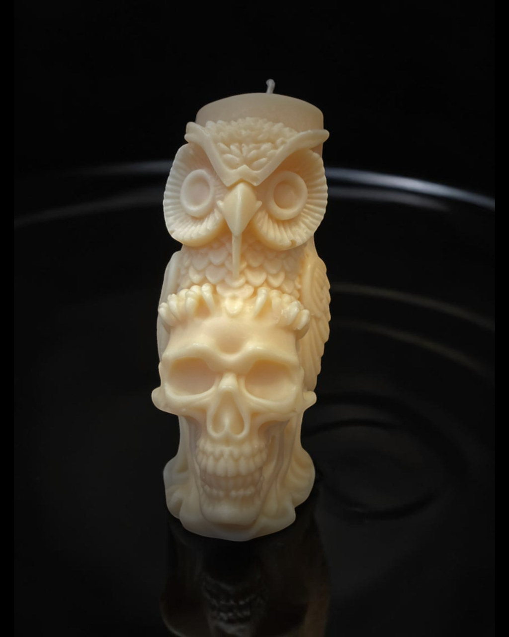 Owl & Skull Pillar Candle (Unscented)(Unscented)