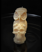 Owl & Skull Pillar Candle (Unscented)(Unscented)