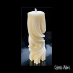 Twisted Spiral Pillar Candle for Modern Gothic Decor (Unscented)