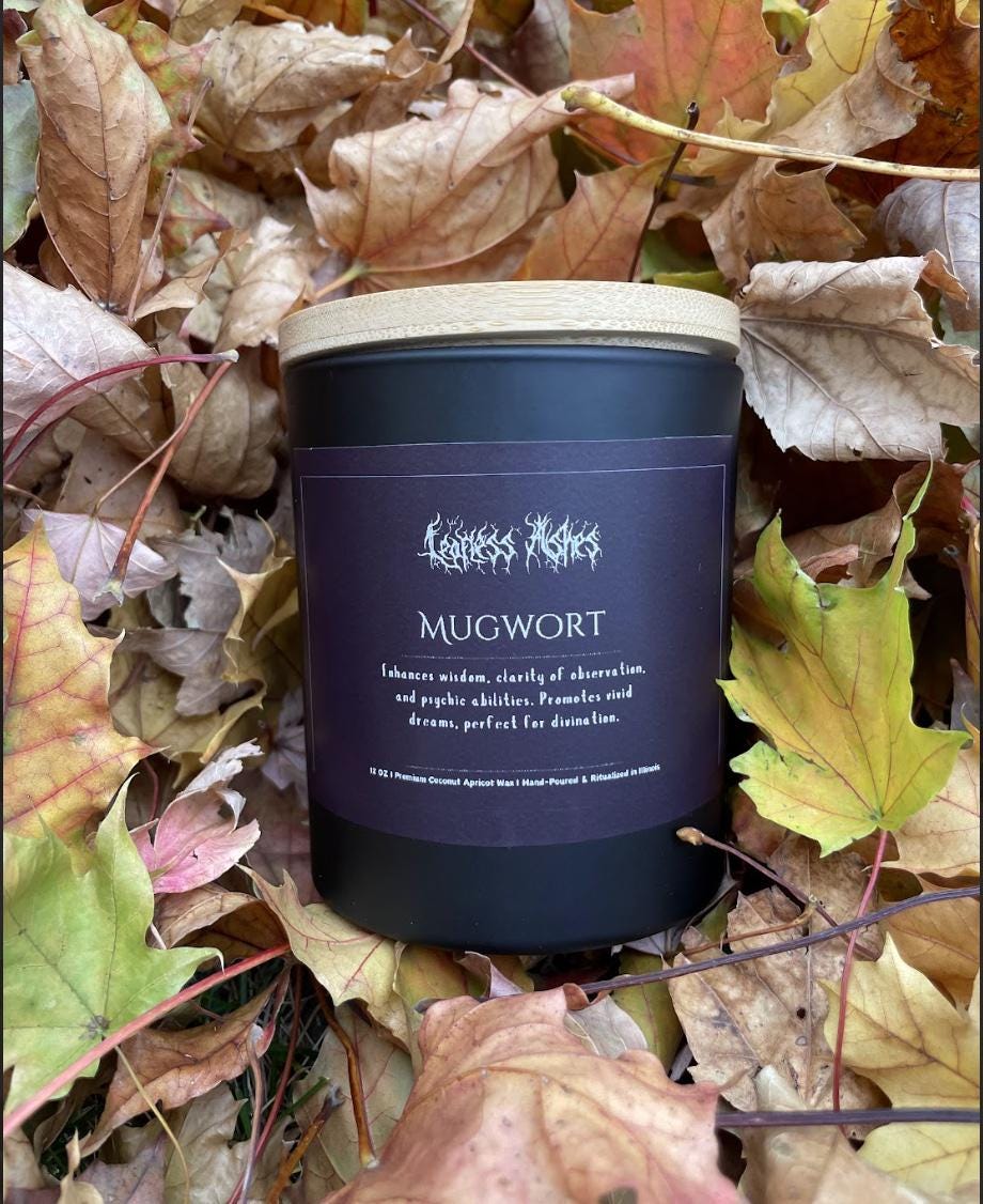 Lucid Dreaming Candle Infused with Mugwort for Deep Sleep and Prophetic Dreams