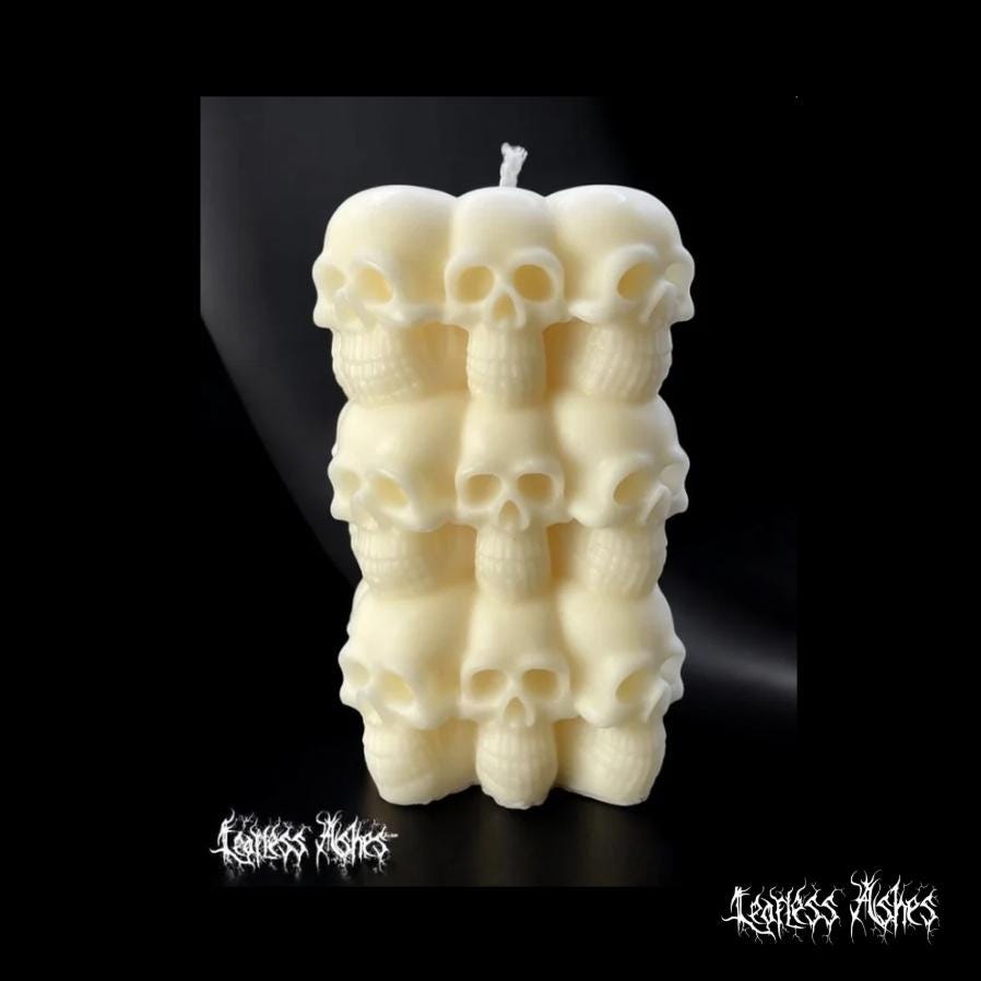 Handcrafted Skull Pile Candle for Altar and Ritual Use (Unscented)