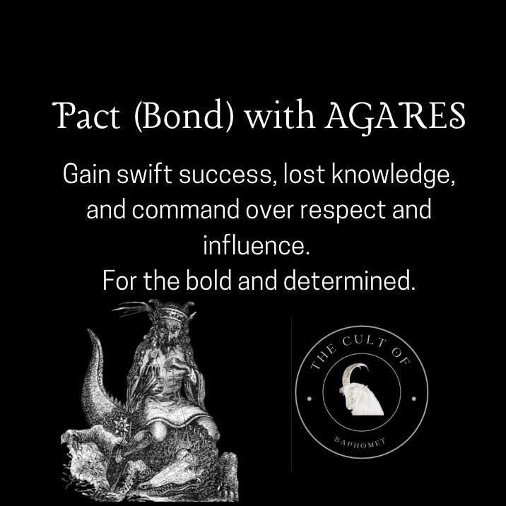 Pact (Bond) with Agaress – Demon of Swift Success, Respect & Ancient Knowledge - Agares Demon Gold Sigil Activation Box