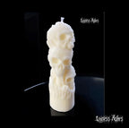 Dark Home Decor Triple Skull Statement Candle (Unscented)