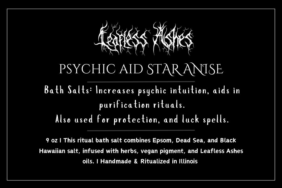Psychic Aid Star Anise - Ritual Bath Salt for psychic sight