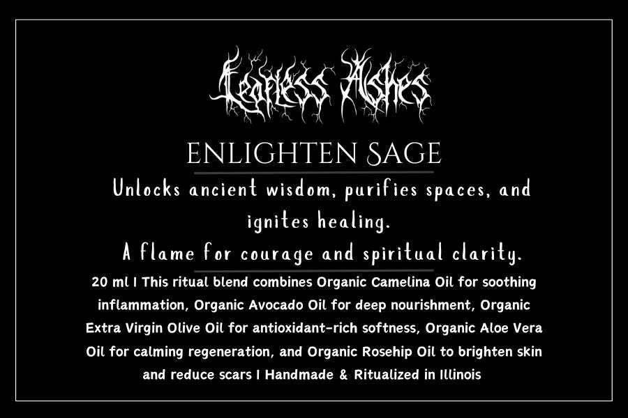 Enlightenment spell oil with sage for wisdom, ritual cleansing, and aura alignment