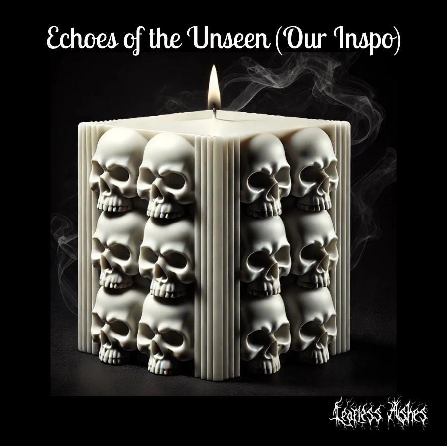 Gothic Skull Candle Handmade Pillar Decor (Unscented)