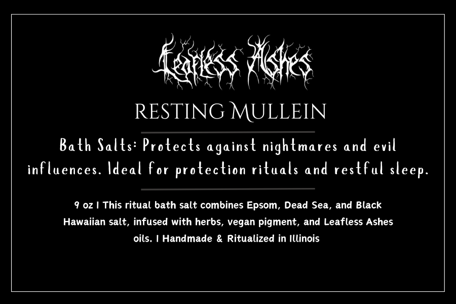 Resting Mullein - Ritual Bath Salt for nightmare warding, protection & peaceful sleep