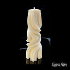 Twisted Spiral Pillar Candle for Modern Gothic Decor (Unscented)