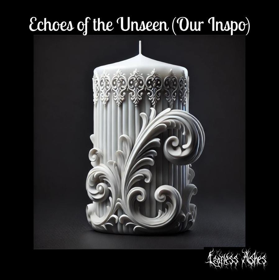 Fantasy Inspired Decorative Candle with Swirl and Star Design (Unscented)