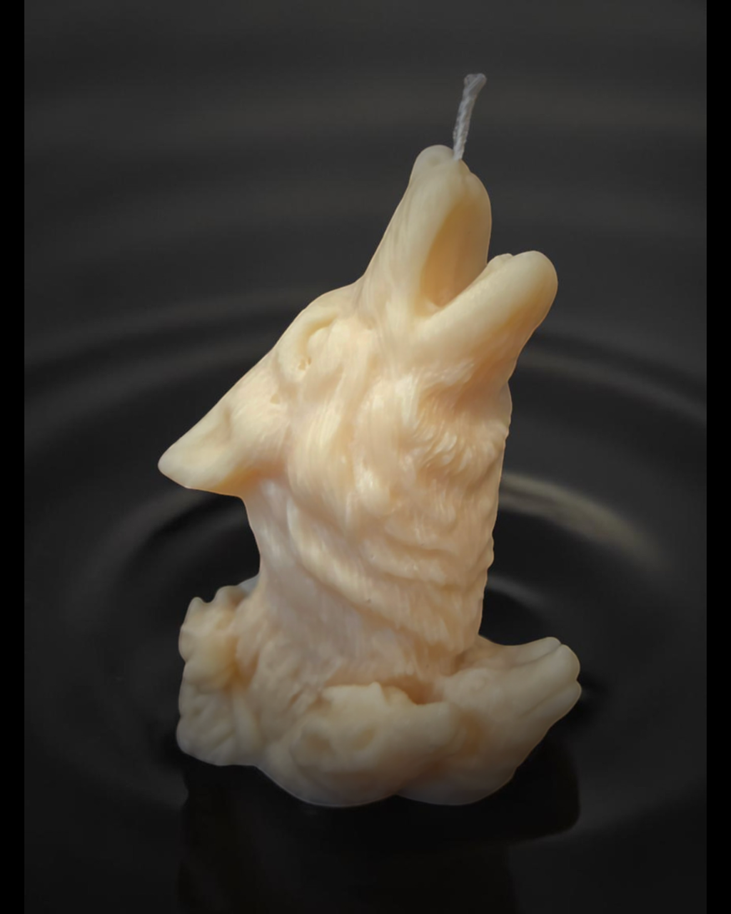 Howling Wolf Pillar Candle (Unscented)