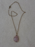 Rose Quartz Necklace – Natural Pink Gemstone Pendant – Stainless Steel Gold Chain – Self Love & Heart Healing Jewelry