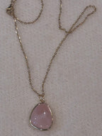Rose Quartz Necklace – Natural Pink Gemstone Pendant – Stainless Steel Gold Chain – Self Love & Heart Healing Jewelry