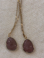 Strawberry Quartz Necklace – Natural Pink Gemstone Pendant – Gold Stainless Steel Chain – Love, Confidence & Heart Energy
