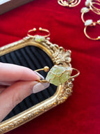 Raw Green Calcite Bracelet – Natural Lime Green Crystal Cuff – Gold Stainless Steel Bangle – Renewal & Heart Healing Stone
