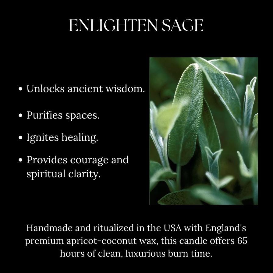 Sage Ritual Candle for Energy Cleansing and Spiritual Protection