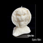 Tiger Head Decorative Handmade Pillar Candle for Altars and Home Decor (Unscented)