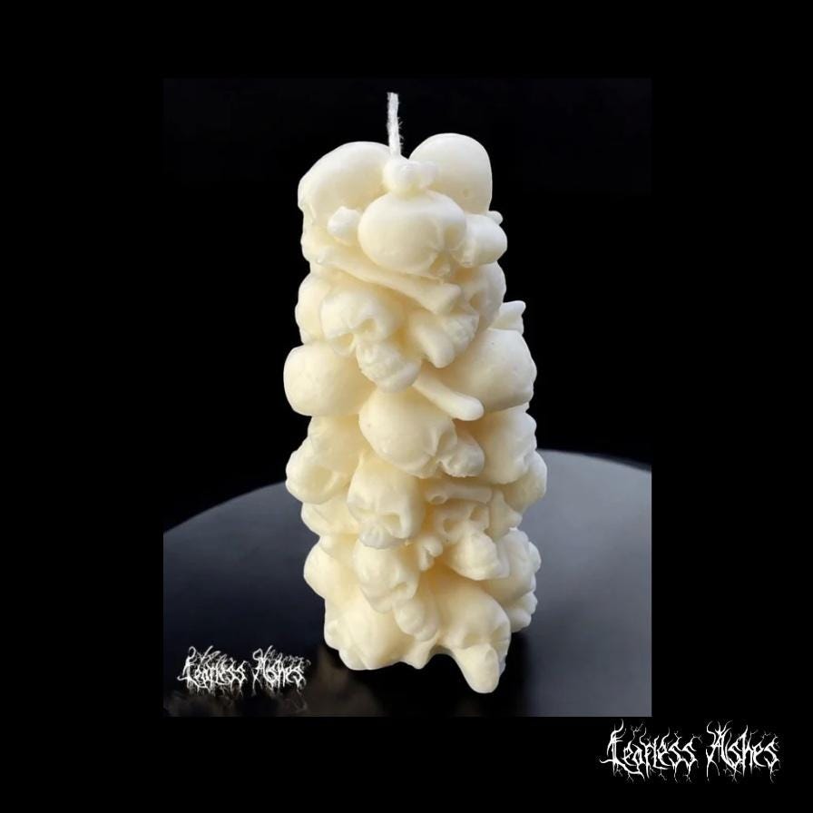 Stacked Skull Wax Candle for Halloween & Horror Decor (Unscented)