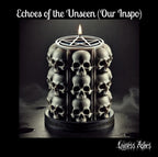 Pentagram and Skull's Pile Handmade Premium Wax Pillar Candle (Unscented)