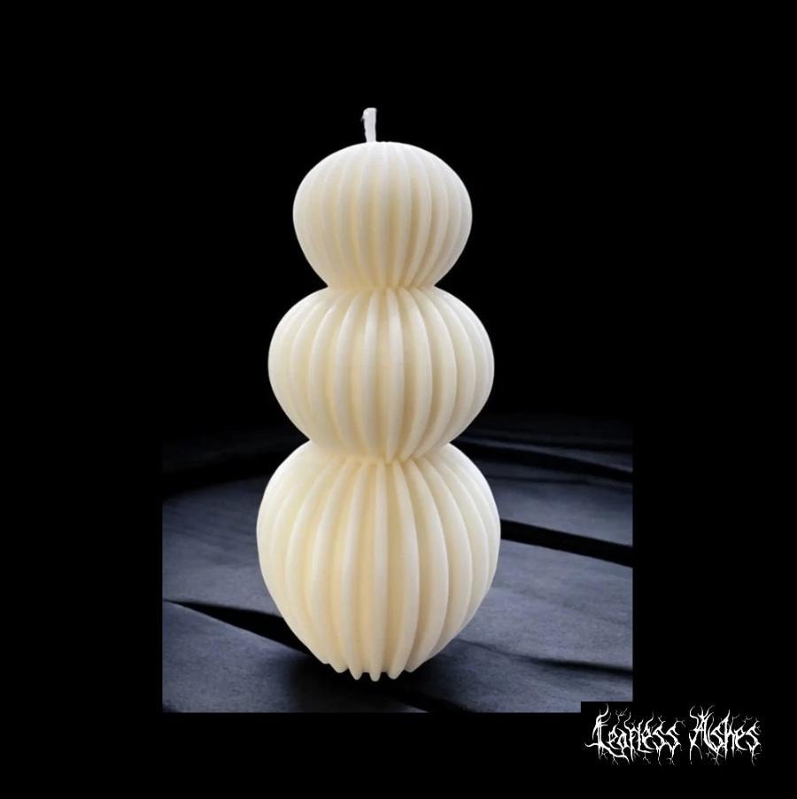 Stacked Sphere Pillar Candle for Minimalist and Occult Decor Lovers (Unscented)