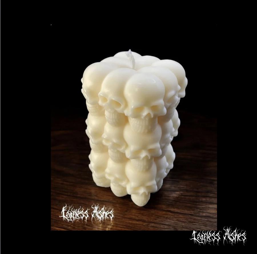 Handcrafted Skull Pile Candle for Altar and Ritual Use (Unscented)