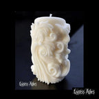 Fantasy Inspired Decorative Candle with Swirl and Star Design (Unscented)