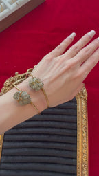 Raw Pyrite Bracelet – Natural Gold Sparkle Crystal Cuff – Gold Stainless Steel Bangle – Protection & Abundance Stone
