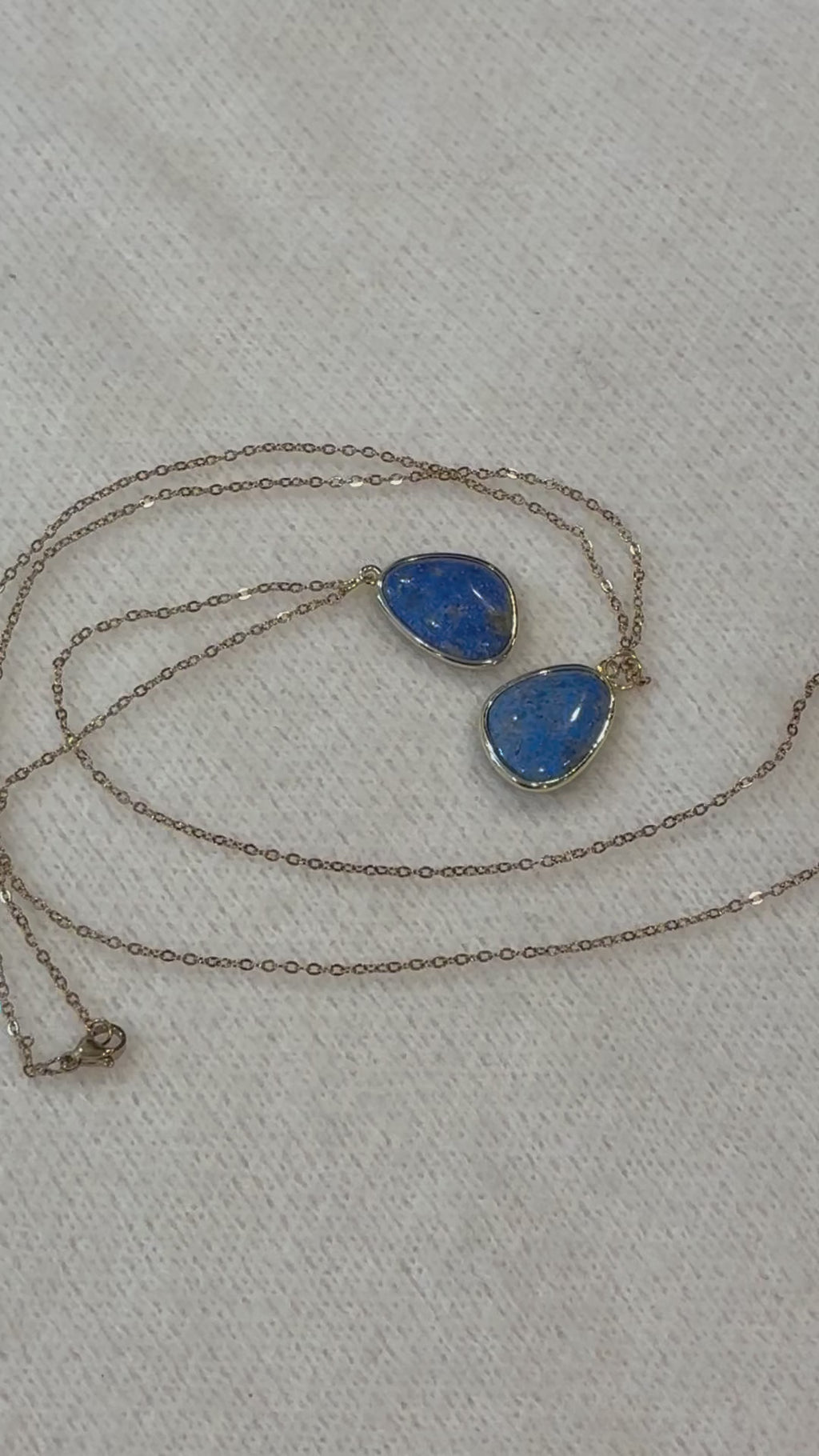 Lapis Lazuli Necklace – Natural Blue Gemstone Pendant – Gold Stainless Steel Chain – Wisdom, Truth & Protection Crystal