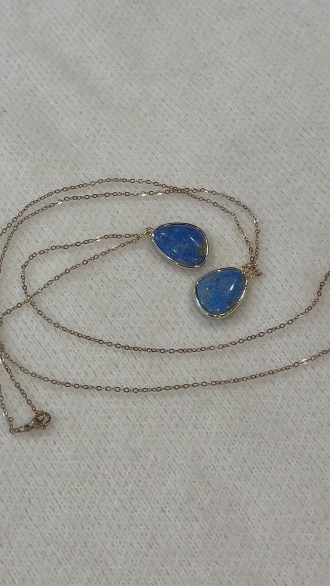Lapis Lazuli Necklace – Natural Blue Gemstone Pendant – Gold Stainless Steel Chain – Wisdom, Truth & Protection Crystal